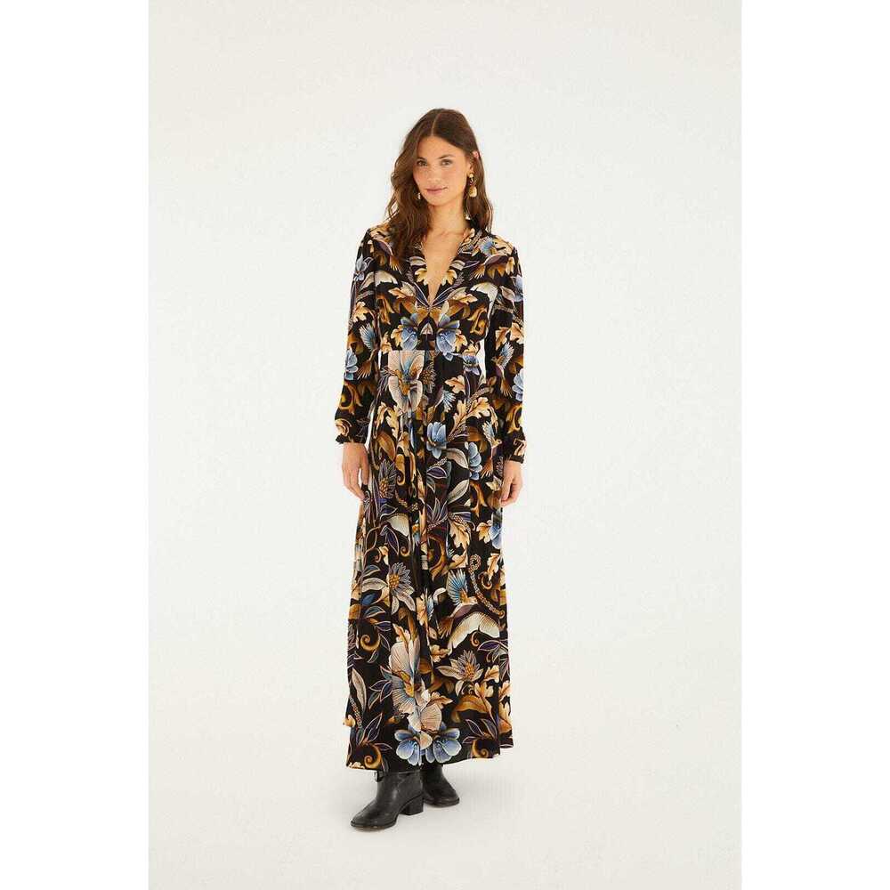 Farm Rio Black Snake Garden Lenzing™ Ecovero™ Viscose Maxi Dress Small NWT